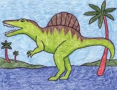 棘龙简笔画 恐龙简笔画幼儿园