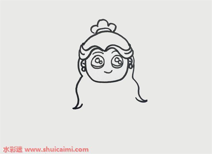 唯美卡通甜美的公主简笔画图片教程