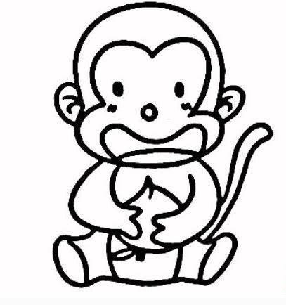 简笔画猴子 简笔画猴子的画法最简单