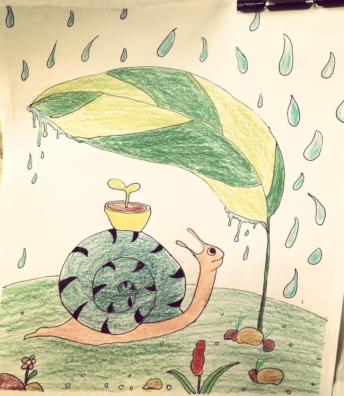 下雨简笔画 下雨简笔画彩色图片
