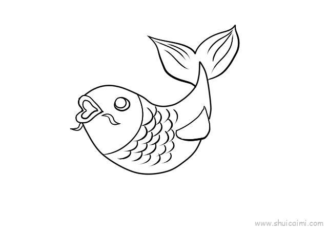 鲤鱼儿童画怎么画 鲤鱼简笔画图片