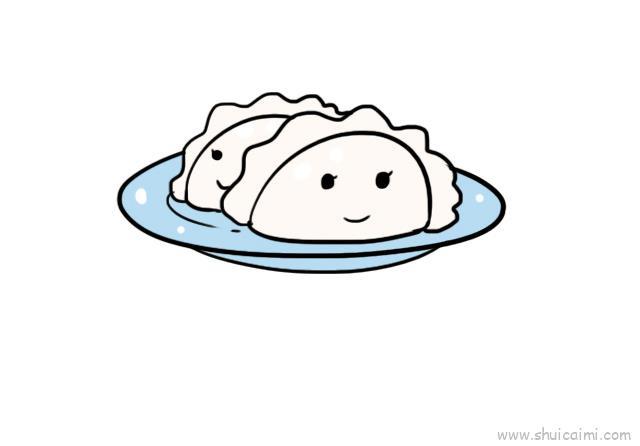 一盘饺子儿童画怎么画 一盘饺子简笔画图片大全
