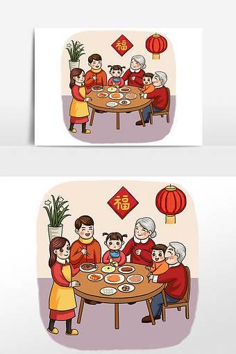 画一桌年夜饭简笔画彩色 年夜饭简笔画彩色 简单