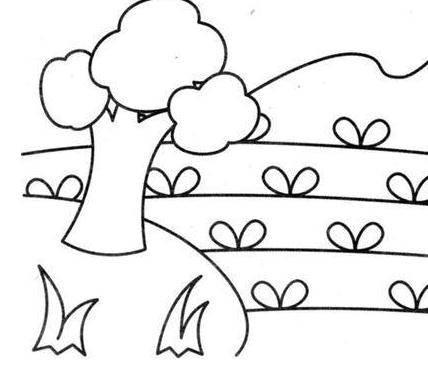 风景画图片大全简笔画 风景画图片大全简笔画花草树木