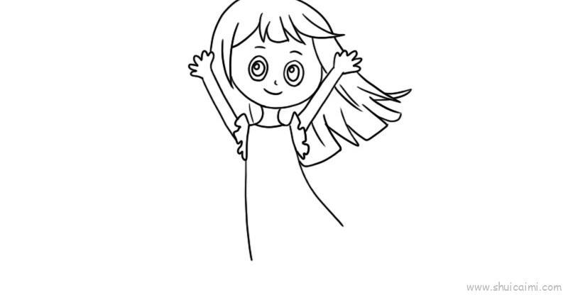 女孩长发儿童画怎么画 女孩长发简笔画简单