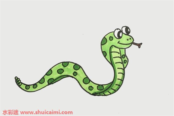 眼镜蛇怎么画 眼镜蛇简笔画简单易画彩色