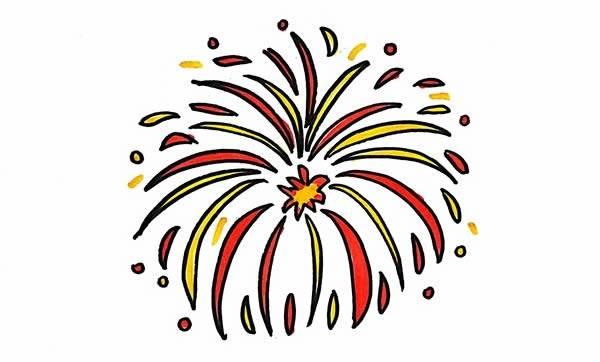 春节的烟花怎么画简笔画 过年的烟花怎么画简笔画