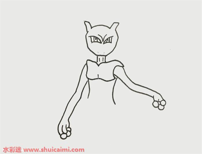 神奇宝贝超梦怎么画简笔画一步一步教