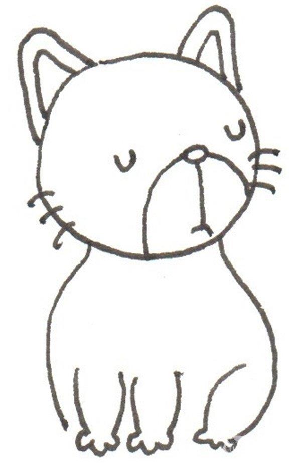 花猫的简笔画怎么画 花猫的简笔画好看