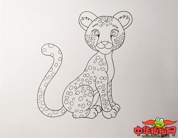 豹子怎么画 豹子简笔画图片带颜色