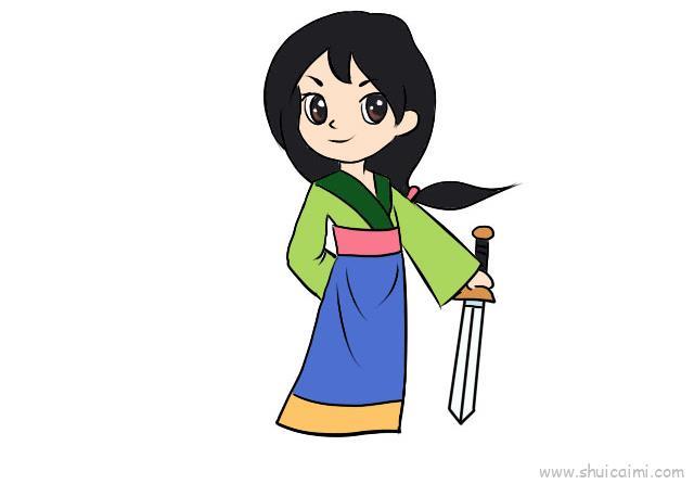 花木兰儿童画怎么画 花木兰简笔画好看