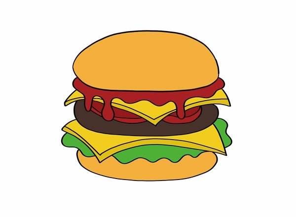 汉堡包简笔画 汉堡包简笔画卡通画