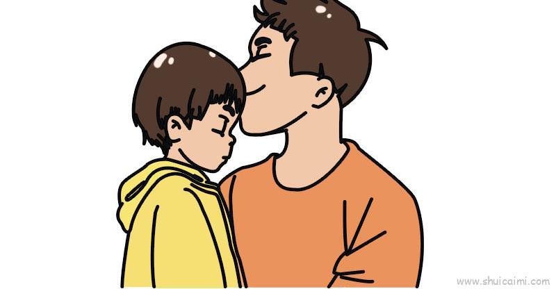 父亲节主题儿童简笔画绘画步骤教程