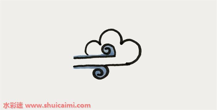 风怎么画 风简笔画简单彩色