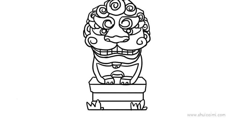 石狮子儿童画怎么画 石狮子简笔画简单