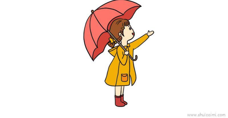谷雨撑伞儿童画怎么画 谷雨撑伞简笔画画法