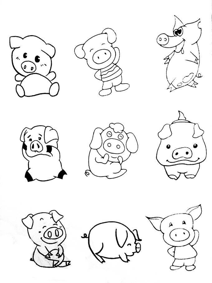 简笔画小猪 简笔画小猪的画法