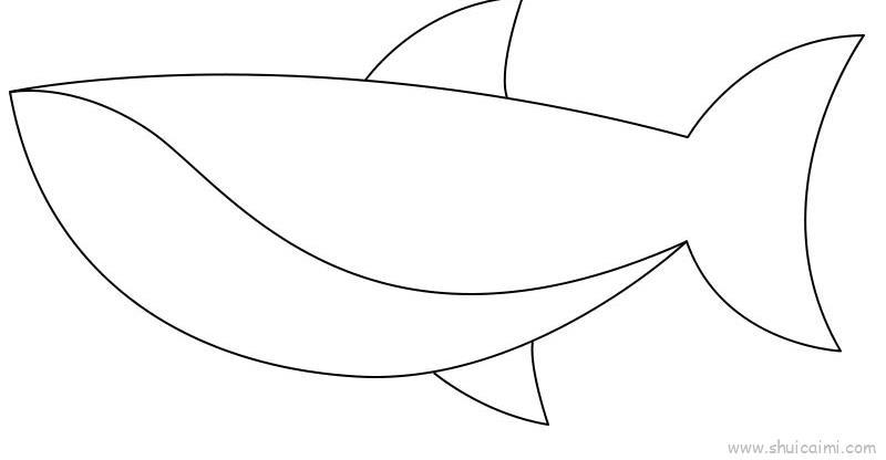 大鲨鱼儿童画怎么画 大鲨鱼简笔画图片大全