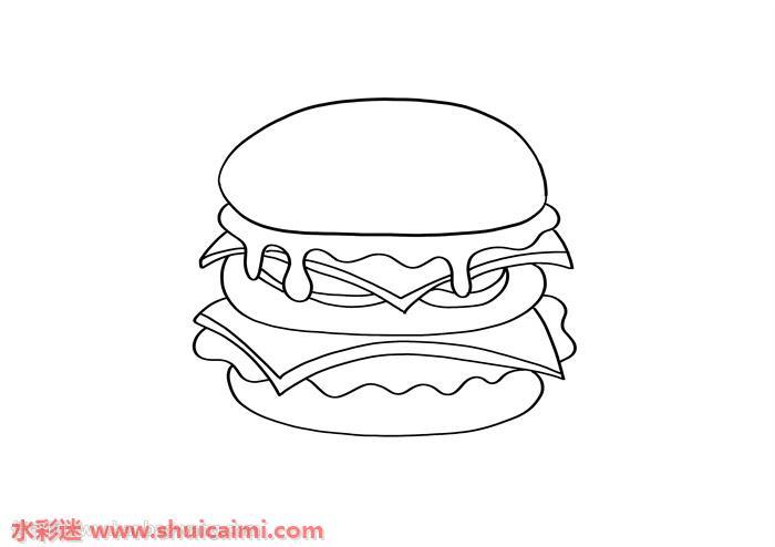 汉堡怎么画 汉堡简笔画简单又漂亮彩色
