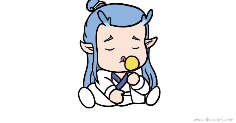 敖丙全身儿童画怎么画 敖丙全身简笔画图片