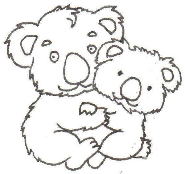 考拉爸爸和宝宝的简笔画怎么画 考拉爸爸和宝宝的简笔画图片大全