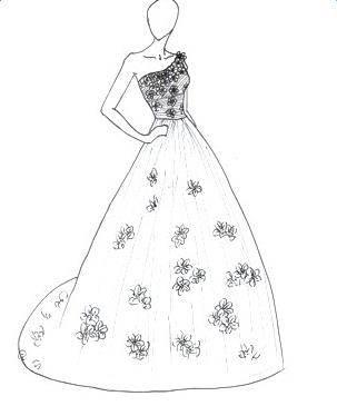 婚纱简笔画 婚纱简笔画图片大全