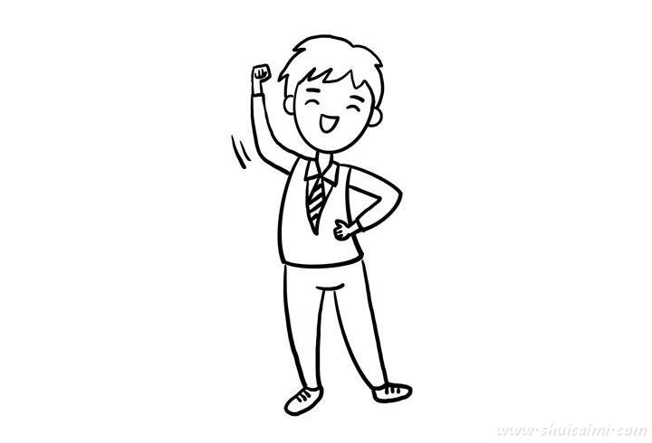 开心的小学生怎么画 开心小学生简笔画漂亮卡通