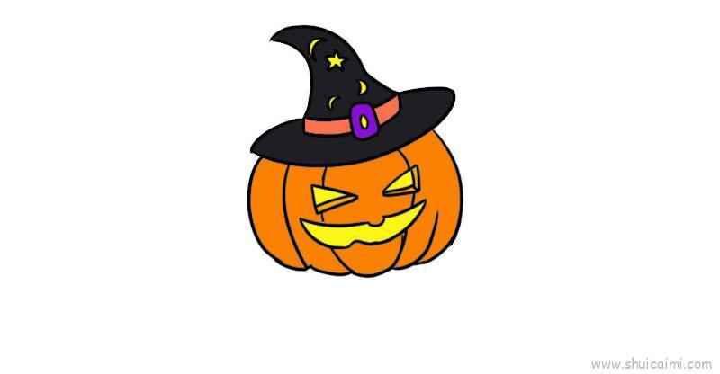 南瓜灯儿童画怎么画 南瓜灯简笔画步骤
