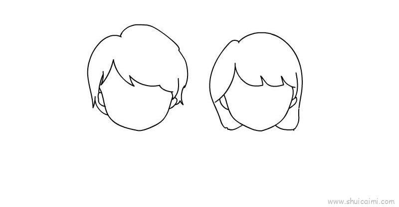 情侣头像儿童画怎么画 情侣头像简笔画图片大全