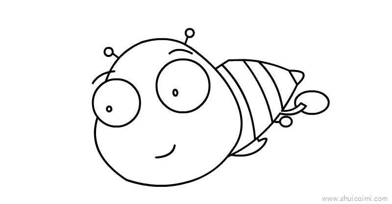 小蜜蜂卡通简笔画教学步骤