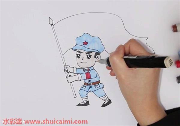 红色革命烈士怎么画 红色革命烈士简笔画彩色