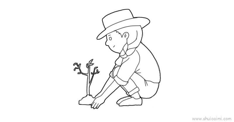 植树儿童画怎么画 植树简笔画简单又好看