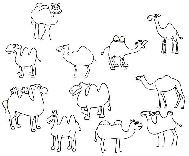 骆驼简笔画 骆驼简笔画黑色背影