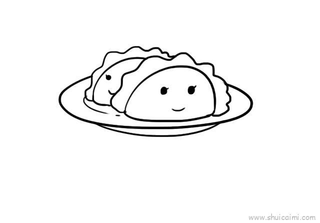 一盘饺子儿童画怎么画 一盘饺子简笔画图片大全