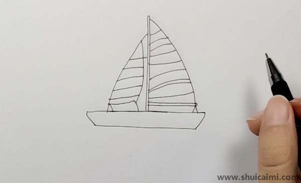 幼儿园帆船儿童画怎么画 带颜色帆船简笔画画法