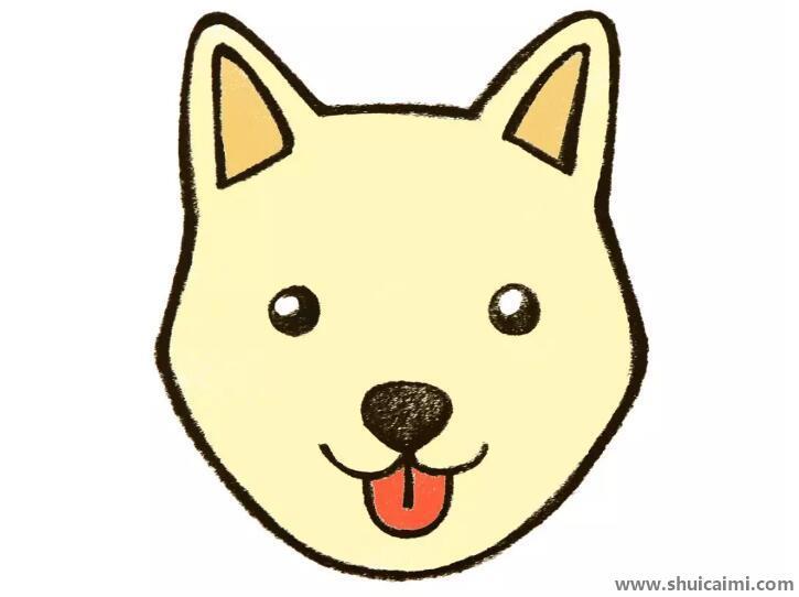 小狗可爱头部儿童简笔画