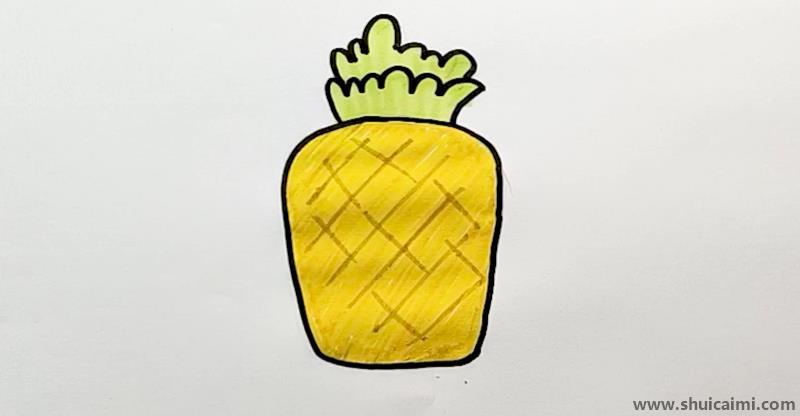 菠萝儿童画怎么画 菠萝简笔画画法