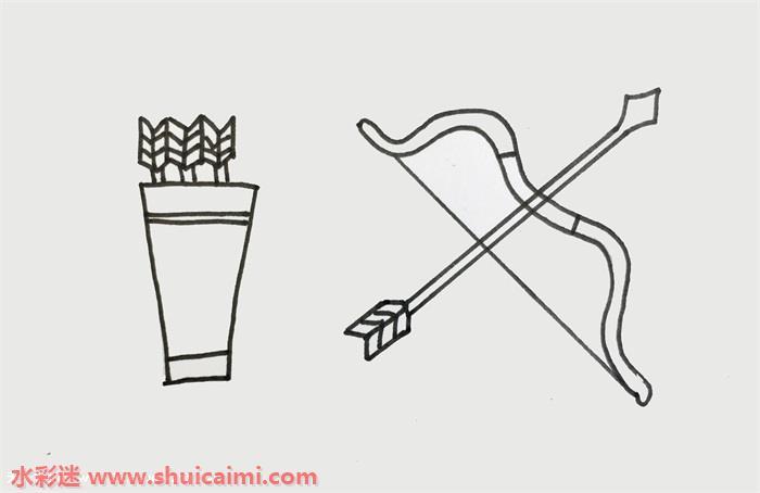 弓箭怎么画 弓箭简笔画简单好看带颜色