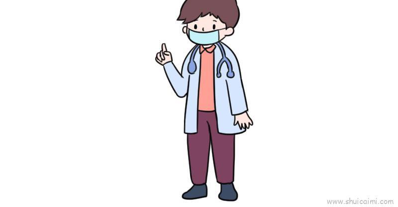 医生戴口罩儿童画怎么画 医生戴口罩简笔画顺序