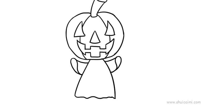 南瓜幽灵儿童画怎么画 南瓜幽灵简笔画好看
