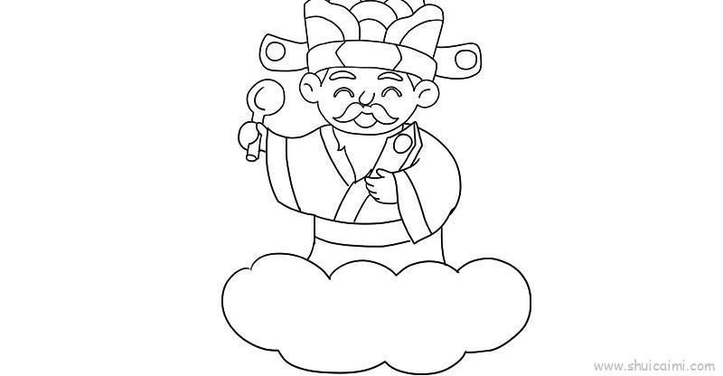 灶王爷儿童画怎么画 灶王爷简笔画顺序