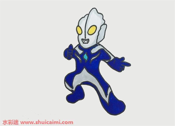 高斯奥特曼简笔画详细步骤教程