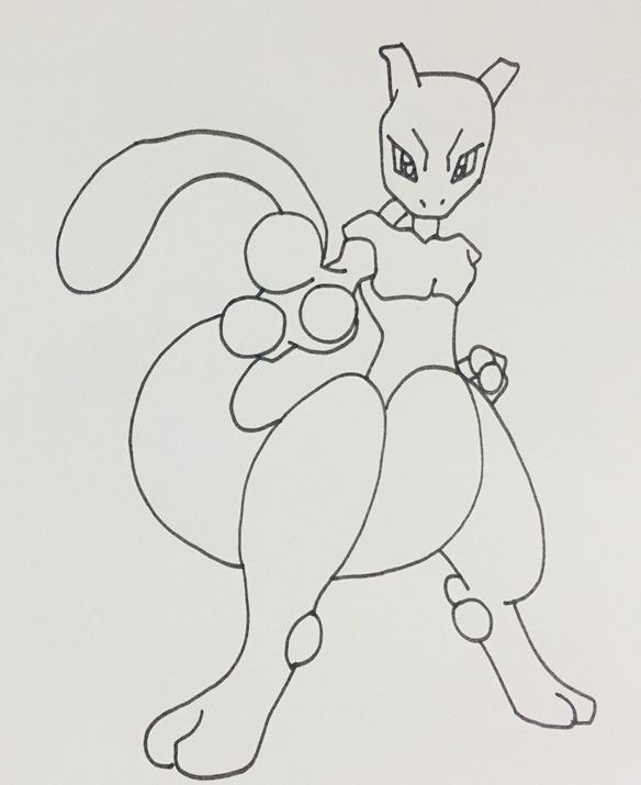 神奇宝贝超梦怎么画简笔画一步一步教