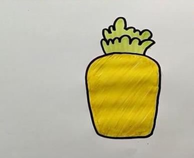 菠萝儿童画怎么画 菠萝简笔画画法