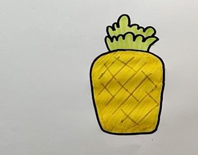 菠萝儿童画怎么画 菠萝简笔画画法