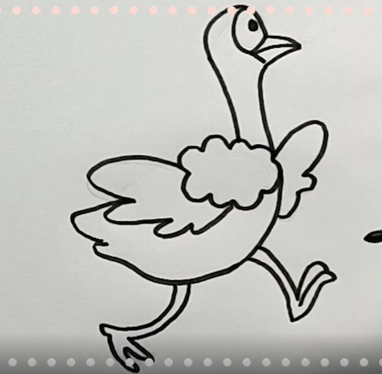 可爱鸵鸟儿童画怎么画 鸵鸟简笔画图片大全