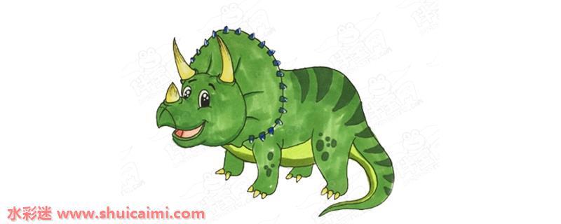 恐龙带颜色怎么画 恐龙简笔画图片