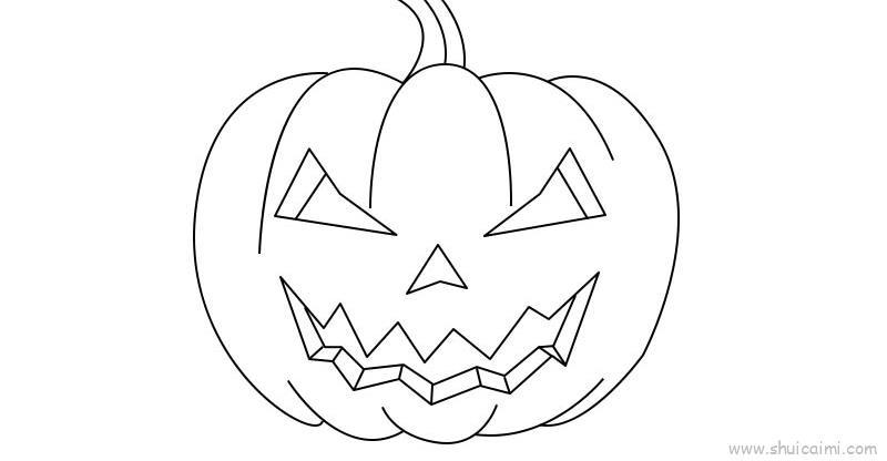 南瓜灯儿童画怎么画 南瓜灯简笔画顺序