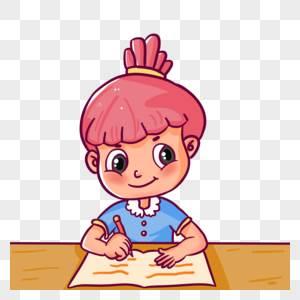 写作业简笔画 写作业简笔画 小男孩