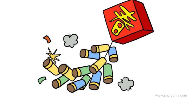 鞭炮儿童画怎么画 鞭炮简笔画简单